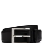 BOSS ITALIAN-LEATHER BELT WITH LOGO BUCKLE