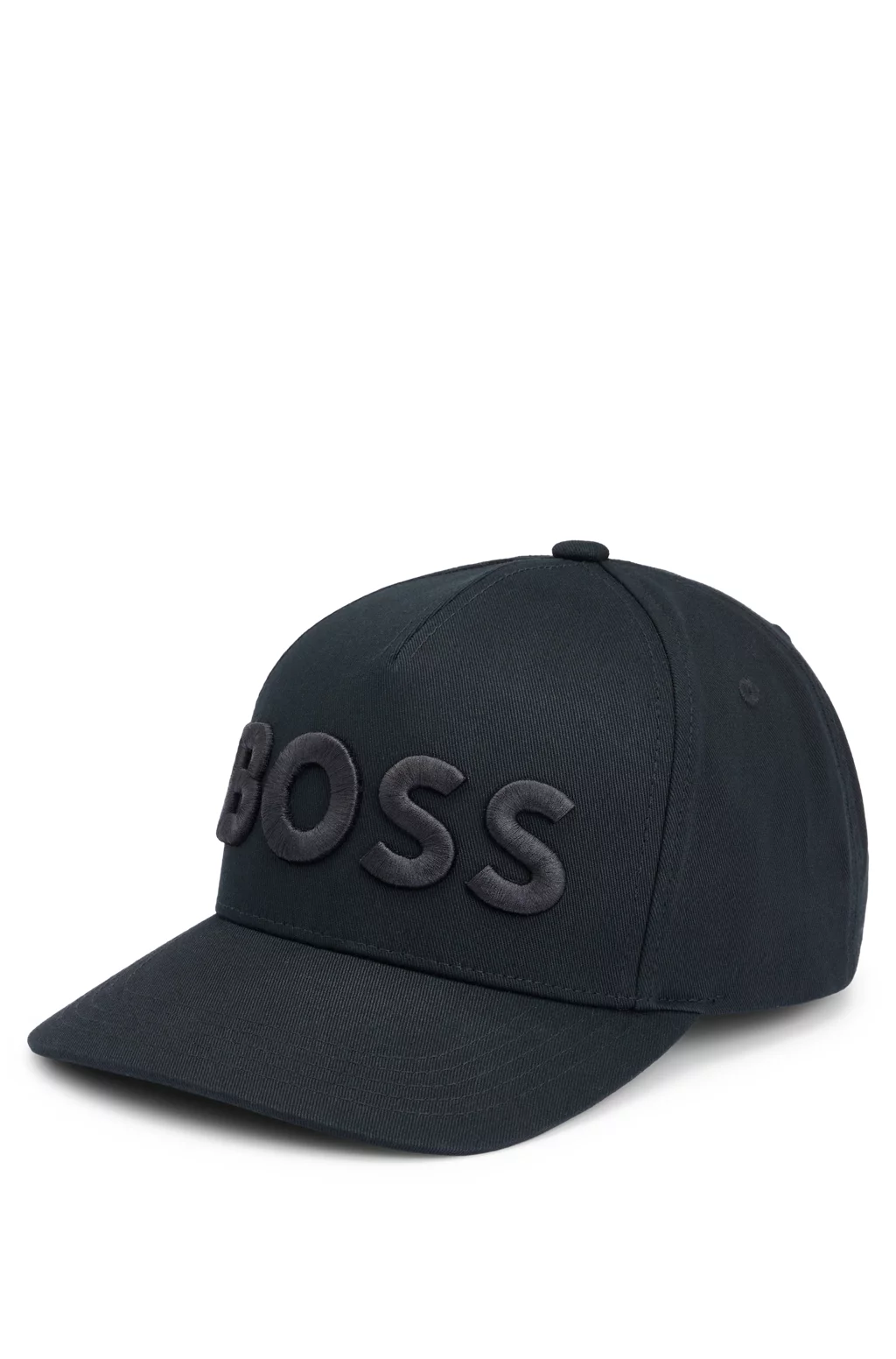 BOSS COTTON-TWILL FIVE-PANEL CAP WITH EMBROIDERED LOGO
