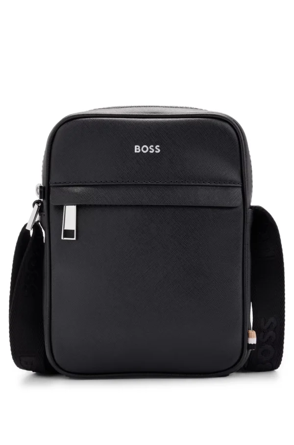 BOSS REPORTER BAG WITH SIGNATURE STRIPE AND LOGO DETAIL