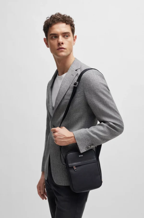 BOSS REPORTER BAG WITH SIGNATURE STRIPE AND LOGO DETAIL