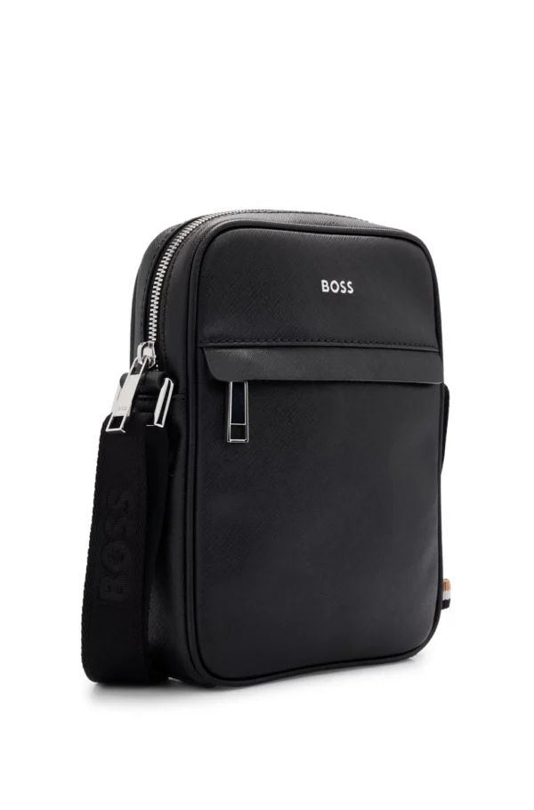 BOSS REPORTER BAG WITH SIGNATURE STRIPE AND LOGO DETAIL