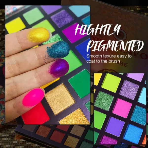 Ucanbe exotic flavors neon eyeshadow makeup palette – 48 colorful high pigmented – rainbow matte shimmer glitter eye shadow