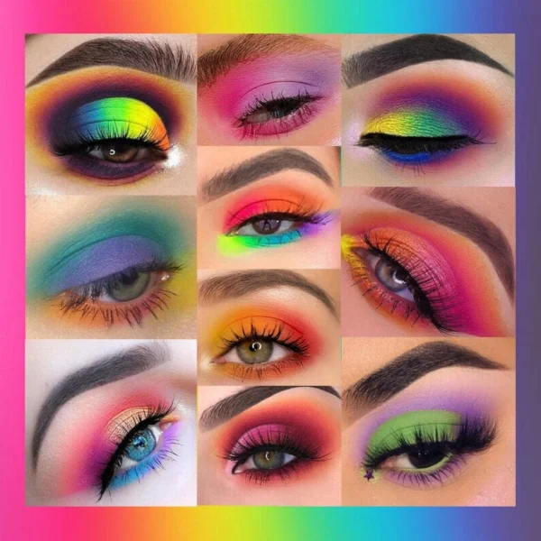 Ucanbe exotic flavors neon eyeshadow makeup palette – 48 colorful high pigmented – rainbow matte shimmer glitter eye shadow