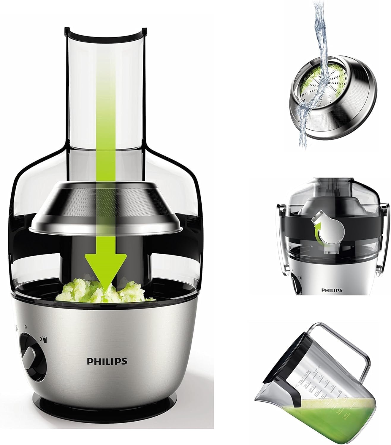 Philips 1200W Avance Collection Juicer, Black, 1Liters, HR1922/21, 2 Years Warranty – UAE Version