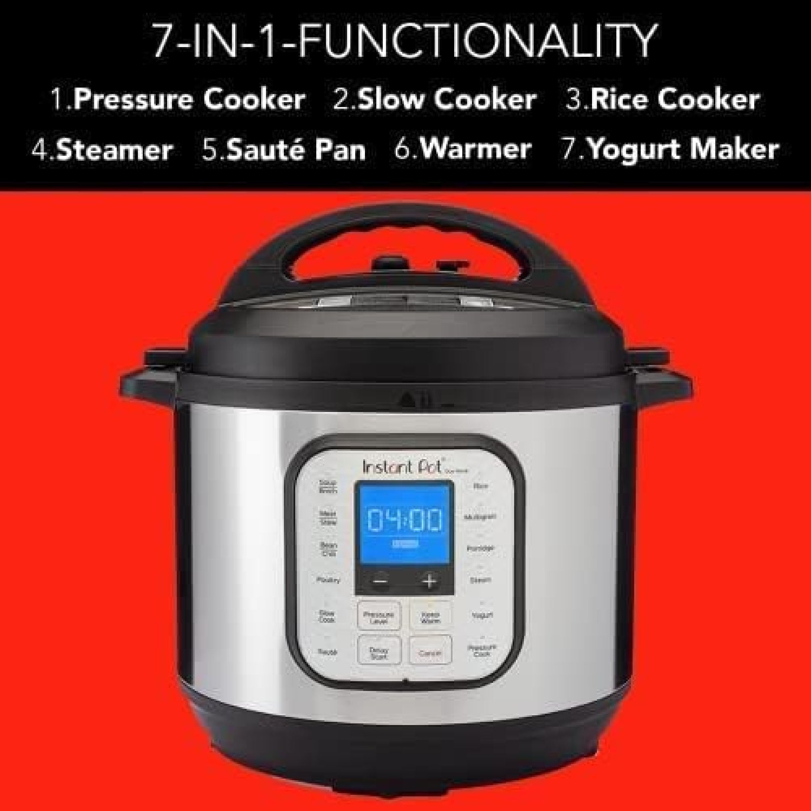Instant Pot DUO Nova, 1440W 7-in-1 Smart Cooker, 5.7L – Slow Cooker, Rice Cooker, Sauté Pan, Yoghurt Maker, Steamer and Food Warmer, 2 Years Warranty
