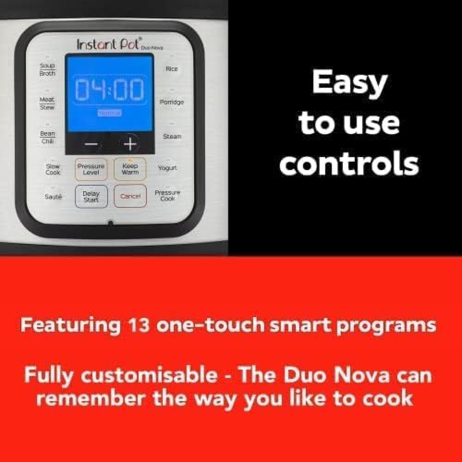 Instant Pot DUO Nova, 1440W 7-in-1 Smart Cooker, 5.7L – Slow Cooker, Rice Cooker, Sauté Pan, Yoghurt Maker, Steamer and Food Warmer, 2 Years Warranty