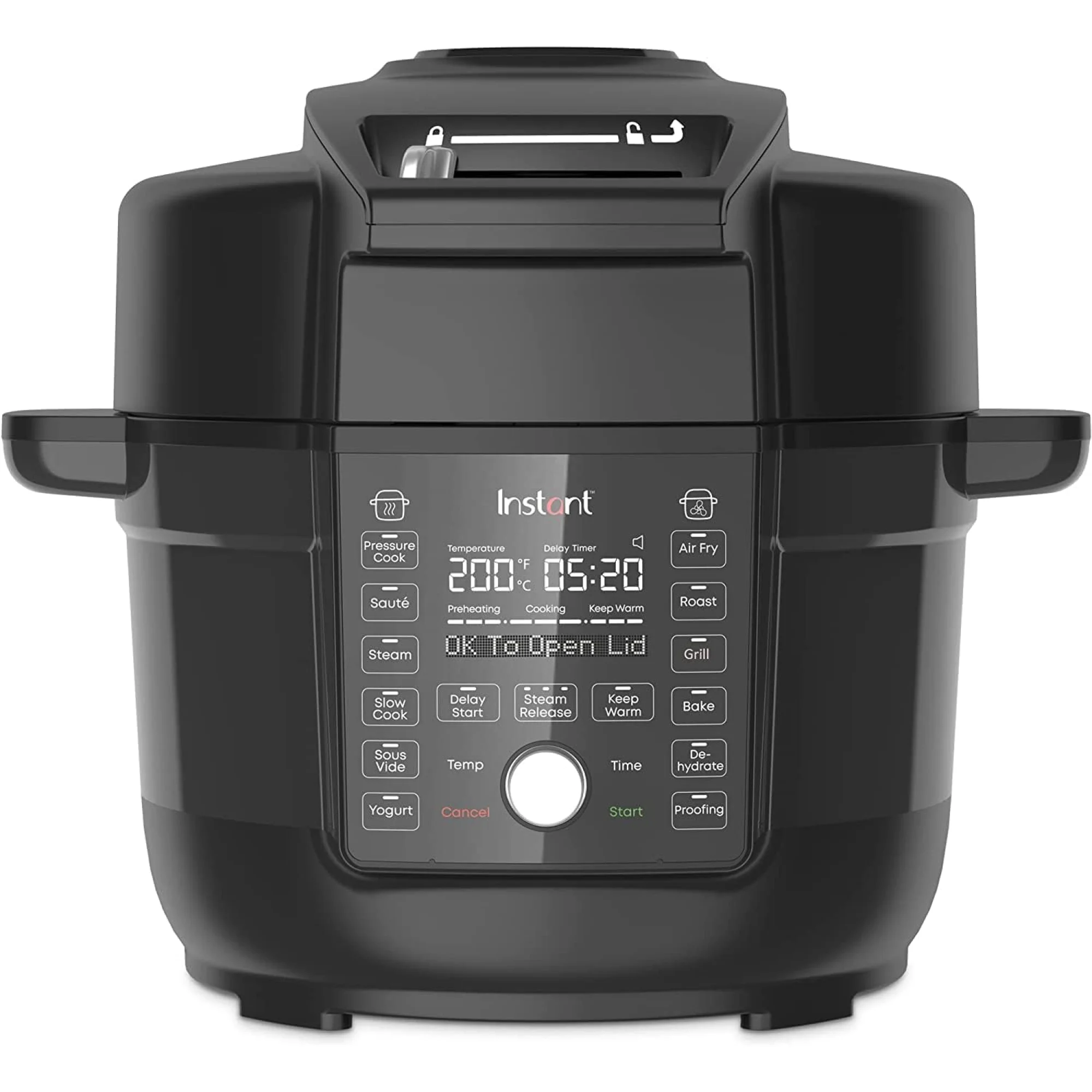 Instant Pot DUO Crisp, 1500W, 6.2L with Ultimate Lid Air Fryer + Multi-Cooker, Pressure Cooker, Slow Cooker, Steamer, Grill, Sauté pan, Sous Vide, 2 Years Warranty