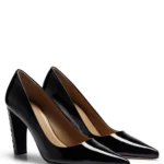 BOSS LEATHER PUMPS WITH MONOGRAM-PATTERNED HEELS