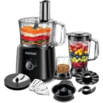 BLACK+DECKER 5in1 Food Processor, 750W, 2L Bowl, 1.8L Blender, Jar, Grinder & Chopper, Plus 34 Extra Functions, Compact &amp