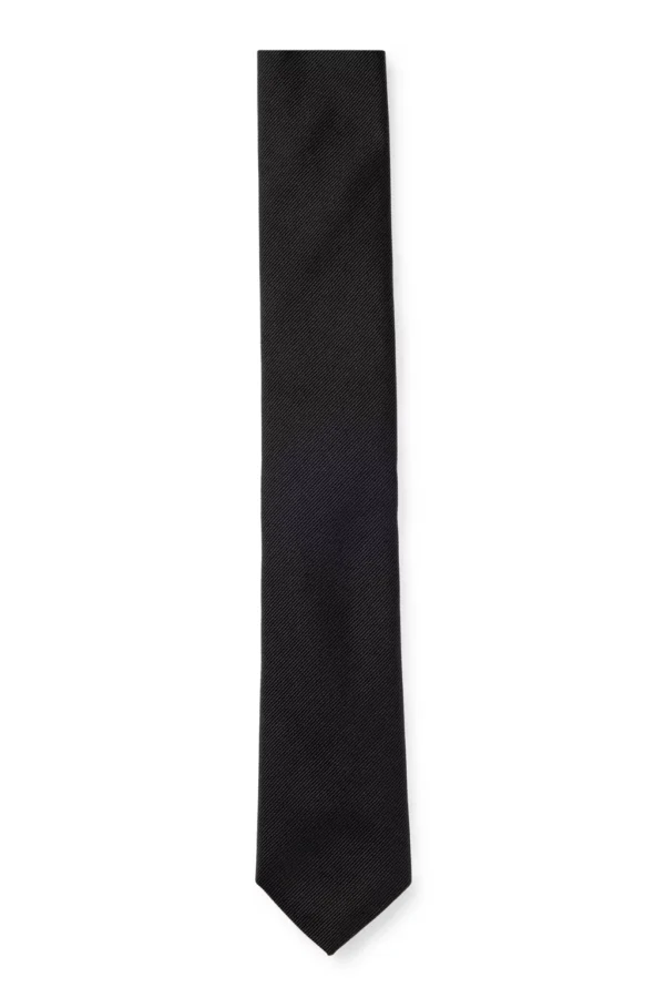 BOSS ITALIAN-MADE TIE IN PURE-SILK JACQUARD BLACK
