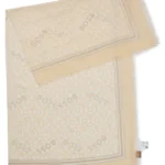 BOSS LOGO-PRINT WOVEN SCARF WITH FRINGED EDGES