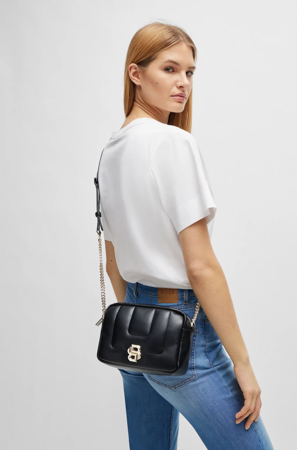 BOSS CROSSBODY BAG WITH DOUBLE B MONOGRAM HARDWARE