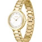 BOSS LINK-BRACELET WATCH WITH SILVER-WHITE CRYSTAL-STUDDED DIAL